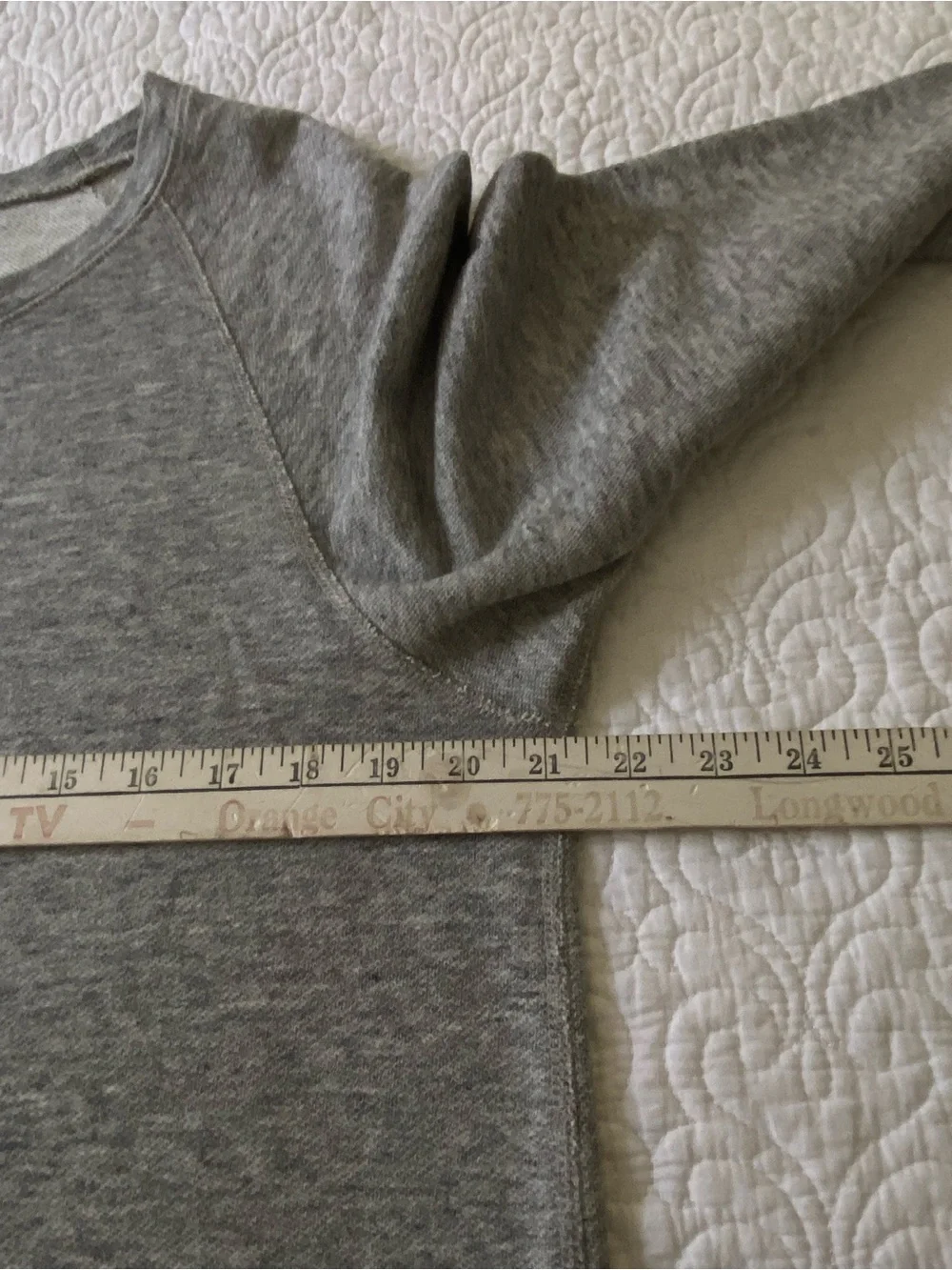 J. Crew Heather Gray 3/4 Sleeve Cotton Blend French Terry Shift Dress Size Large